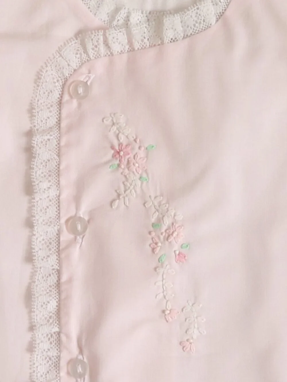 Girls Heirloom Diaper Set Pink with White Lace Hand Embroidery Boutique NB NWT